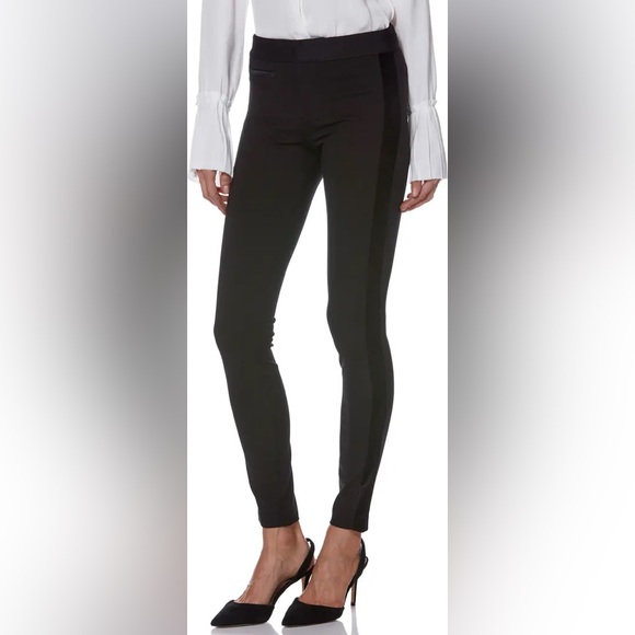 PAIGE Tereza Velvet Side Stripe Slim Pants - Picture 2 of 8